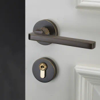 Light Luxury Pure Copper Silent Door Lock Bedroom Security Door Handle Lock Indoor High Quality Lockset Furniture Hardware