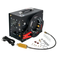 pcp 12v 4500Psi 300Bar 30mpa Portable PCP Air Compressor High Pressure Pump Built-in Power Adapter &amp; Fan Auto-stop Diving