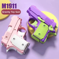 3D Printed Mini M1911 Model Toy Gun Decompression Gravity Carrot Gun Adult Fidget Toys Kid Stress Relief Toy Christmas Gifts