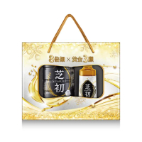 【芝初】8倍細黃金3顧禮盒(8倍細高鈣黑芝麻粉380g+黃金3顧苦茶油310ml)