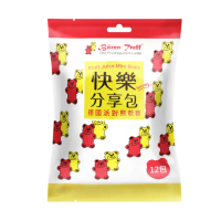 即期品【Baren-Treff 派對熊】迷你熊果汁軟糖快樂分享包12入 22%果汁含量(6種口味迷你超Q熊)
