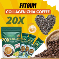Kopi Bijian FITGUM 20X Collagen - Berseri Dengan Chia & Robusta Asli -   Kopi semula jadi