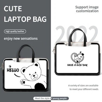 DIY Laptop Sleeve PU Laptop Bag Multifunction Case12 13 14 15 17 inch Handle Bag Bear Carrying Bag For Macbook/Dell/HP/Asus/Acer