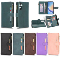 Luxury Zipper Wallet Flip Multi-card slot Leather Case For Samsung Galaxy A34 5G A 34 GalaxyA34 Magnetic Card Phone Bags Cover