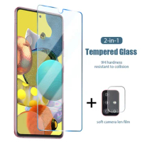 2in1 Tempered A52 A72 A42 A12 5G Camera Lens Screen Protector For Samsung A21S A51 A71 A31 A41 A11 Glass