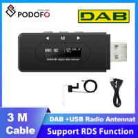 Podofo Universal DAB+ FM Audio Forwarding DAB Receiver For Car Android Radio Receiver Tuner USB interface GPS Receiver DAB+