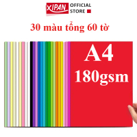 【Miễn phí vận chuyển】 Giấy Bìa Cứng A4 Bìa Màu Xấp 60 tờ giấy màu Thủ Công định lượng 180 gsm Bìa mà