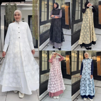 PROMO PUSPA SET BY ARSY HIJAB SET INNER OUTER ANTI UV LONG OUTER LEBARAN GAMIS BROKAT