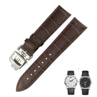PCAVO 20mm 21mm 22mm Black Brown Blue Genuine Leather Watchband Fit For Iwc Jaeger LeCoultre MASTER Cowhide Watch Strap