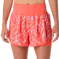 กางเกงวิ่งขาสั้นผู้หญิง Road All Over Print 2-N-1 3.5In สีส้ม - AS206AP649EITH