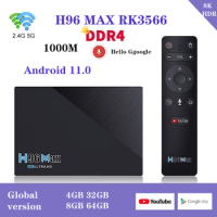 H96 MAX Smart TV BOX Android 11 8GB 64GB Rockchip RK3566 2.4G 5G Wifi 1000M 8K Media player BT5.0 DDR4 USB3.0 Set top box H96max