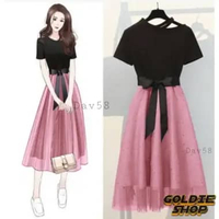 Goldie Shop Midi Dress Natal Vina 8 WARNA | Christmas Dress Anak Remaja | Pakaian Anak Natalan | Baj