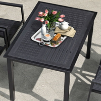 紫葉戶外餐桌塑木長方形吃飯桌子家用餐廳防腐木休閑餐桌椅