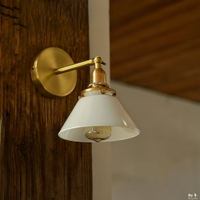 復古北歐簡約日式床頭黃銅壁燈簡約衛生間浴室畫玻璃鏡前燈