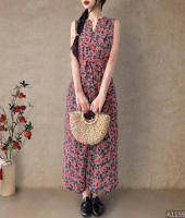 Đầm midi Cati Linen cúc bọc nhiều màu A1159