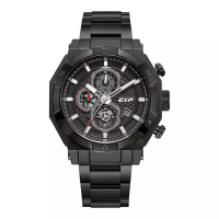 Expedition Jam Tangan Pria Expedition Chronograph E 6385 BC BEPBA Men Black Dial Black Stainless Steel Strap