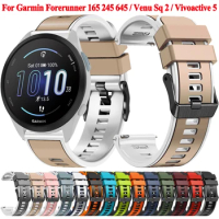 correa 20mm Watch Strap For Garmin Forerunner 165 Music 245 645 55 Venu 2 Plus Venu SQ 2 Vivoactive 3 5 Bracelet Silicone Band