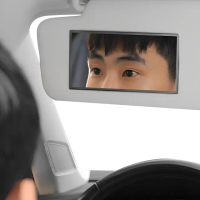 【鏡中人】汽車遮陽板化妝鏡(高清 無痕 鏡面貼 壁貼 壁掛 車內後視鏡 小鏡子 梳妝鏡 浴室)