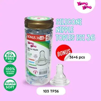 YOUNG YOUNG GROSIR Produk Baby Dot Silicone Nipple & Botol Susu 1 Toples Regular 36+6 L (1 LUSIN)