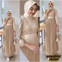 Goldie Shop Gamis Kondangan Inaya BUSUI M - XXL 11WARNA / Pakaian Muslim Kondangan Big Size / Maxi L