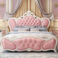 Solid Wood King Size European Bed Waterproof Luxury Frame Beauty European Style Bed Twin Modern Cama Casal Nordic Furniture