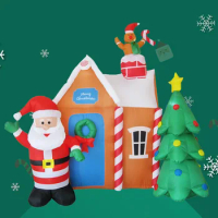 6 Ft Christmas Props Inflatable Toys Santa Claus Gingerbread Man Outdoors Decorations House Giant Inflatable Christmas Tree 2022