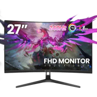27 Inch Curved Gaming Monitor,Full HD(1920x1080P) VA Panel 1800R 240Hz Refresh Rate Computer Monitor with Blue Light Filter