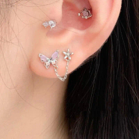 More Than Piercing: C002 Pinky Butterfly Chain (1 pc)