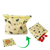 Safety Kitchen Reusable Eco-Friendly Storage Bags Beeswax Wrap Fresh-Keeping Bag Food Organizer