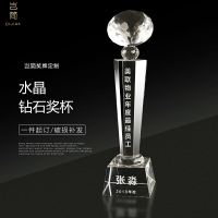水晶獎杯獎牌鉆石五角星比賽獎牌紀念品授權牌定制定做廠家