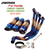 For Honda CBR650F CBR650R CB650F CB650R 2014-2021 Motorcycle Exhaust Muffler Pipe Slip On 51mm Front Connect Tube With DB Killer