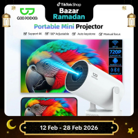 GOOJODOQ 1280*720P Projektor Pintar 270° Free Angles Projektor LCD Android 11.0 | 170 ANSI Lumens 50