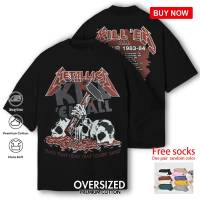 Baju-T OVERSIZED BAND, ACDC METALLICA K 'EM SEMUA, Diperbuat daripada 100% Kapas Lembut Premium, 200
