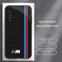 For Samsung Galaxy A90[5G] Stylish Glass Phone Case, Shockproof & Shatter-Resistant Protective Cover
