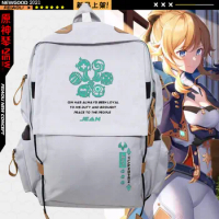 Game Backpack Genshin Impact Eula Jean Gunnhildr Cosplay Black Bookbag for School Boys Girls Gifts Travel Project Bag Birthday