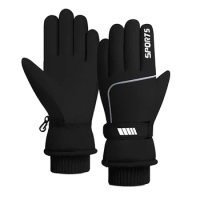 Skiing Gloves Unisex Winter Fleece Thermal Windproof Non-slip Waterproof Snowboarding Bike Cycling Sport Skin-friendly Mittens