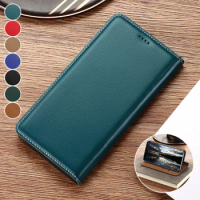 Real Leather Phone Case For vivo X20 X21 X21i X23 X27 X30 X50 X50e X51 Pro Plus Lite With Kickstand Card Pocket Flip Cover
