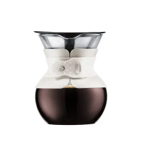 【bodum】 pour over手沖咖啡濾壺(附長效型濾網)/米白/0.5公升-黑,0.5公升