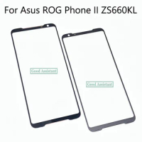 Black 6.59 inch For ROG Phone2 Phone 2 / ROG Phone II ZS660KL Front Touch Screen Glass Outer Lens Replacement ( no Cable )