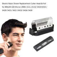 Shaver Replacement Foil &amp; Cutter Head For BRAUN 428 Micron 2000 Series Braun Electric Razor Shaver Cutter Head &amp; Foil Blade Set