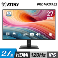 【MSI 微星】PRO MP275 E2 27型 FHD 120Hz IPS 商用螢幕【三井3C】