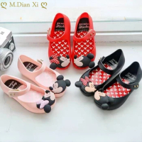 2022 New Summer Children's Sandals Mickey Girl PVC Jelly Shoes Baby Minnie Bow Princess Shoes Non-slip Beach Shoes