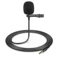 Portable 1.5m Wired Lapel Clip-on Microphone USB Condenser Mic 3.5mm Professional Microfon For Smart Phone PC Laptop Mini Mikrof