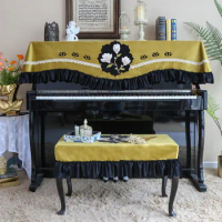 American Retro Piano Dust Cover Light Luxury Elegant Magnolia Embroidered Piano Cover Cloth Chair Cushion Home Decoration