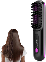 Numoya Go Brush Pro  Portable Travel Hair Straightening Brush ( Black )