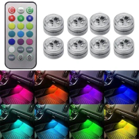 LED Car Interior Ambient Light Atmosphere Lamp Remote Control Wireless Adhesive Ambient Light With Battery car accessories