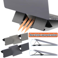 Portable Laptop Holder Desk Folding Desk Support PU Leather Stand Laptop Expansion Cooling Laptop Adjustable Stand Rack Bracket
