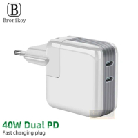 40W Charger Dual USB C Mobile Phone Travel For Apple iPhone 12 Mini 11 XR XS X 13 14 Pro Max Fast Charger Portable Power Adapter