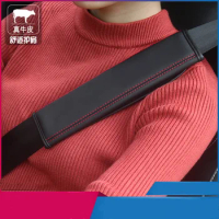 Car seat belt shoulder protector For HONDA ACCORD city Vezel CRV FIT Vtec DOHC Pilot TYPE R Modulo Vezel car Genuine cowhide