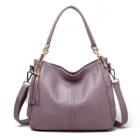 Luxury Designer Handbag Small Square Bag Genuine Leather Tassel Style Sling Female Bag